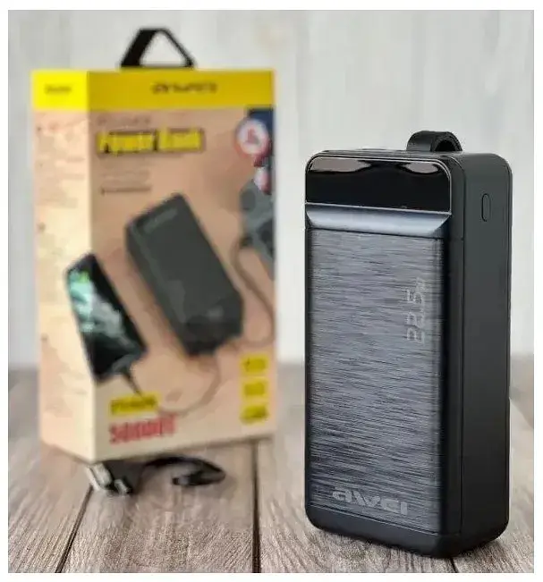 Портативна батарея Awei P142K 50000mAh Power Bank Black - фото 3