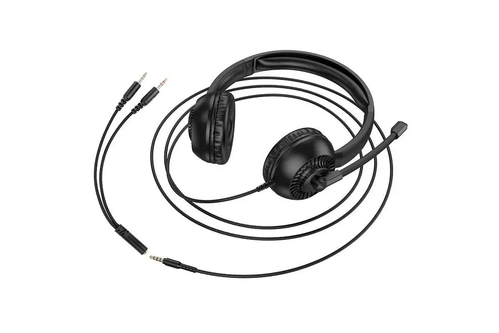 Навушники Hoco дротові з мікрофоном всеспрямованим W112 Pure Omnidirectional microphone чорні - фото 5