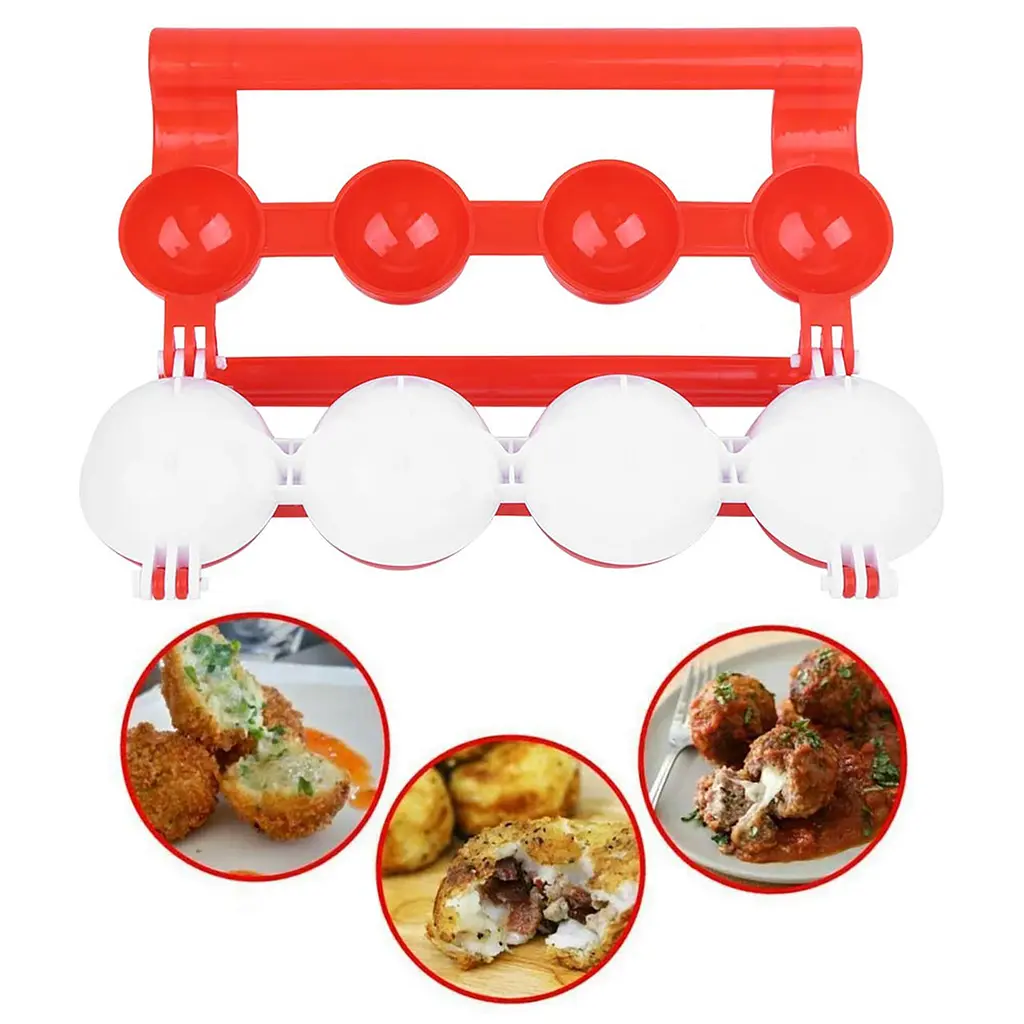 Форма для приготовления фрикаделек с начинкой Stuffed Ball Maker, Kitchen Master Красный 85830 - фото 3