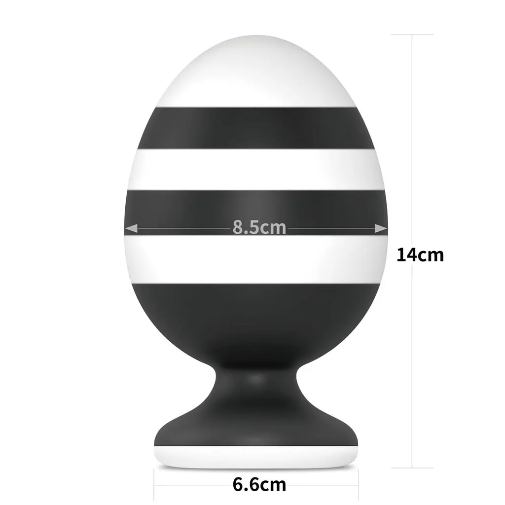 Анальна пробка LoveToy X-Missioner 14 см (чорно-білий) - фото 3