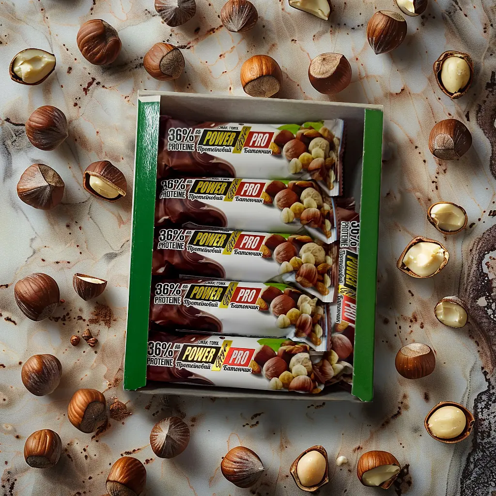 Батончик 36% Protein Bar with Nuts БЛОК, 20*60 грам Горіх Power Pro fit0018266