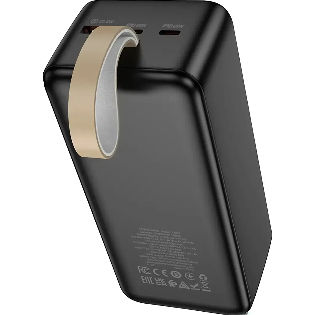 Зовнішній акумулятор Hoco DB82 Aquila 40000mAh 65W Black [134985] - фото 3