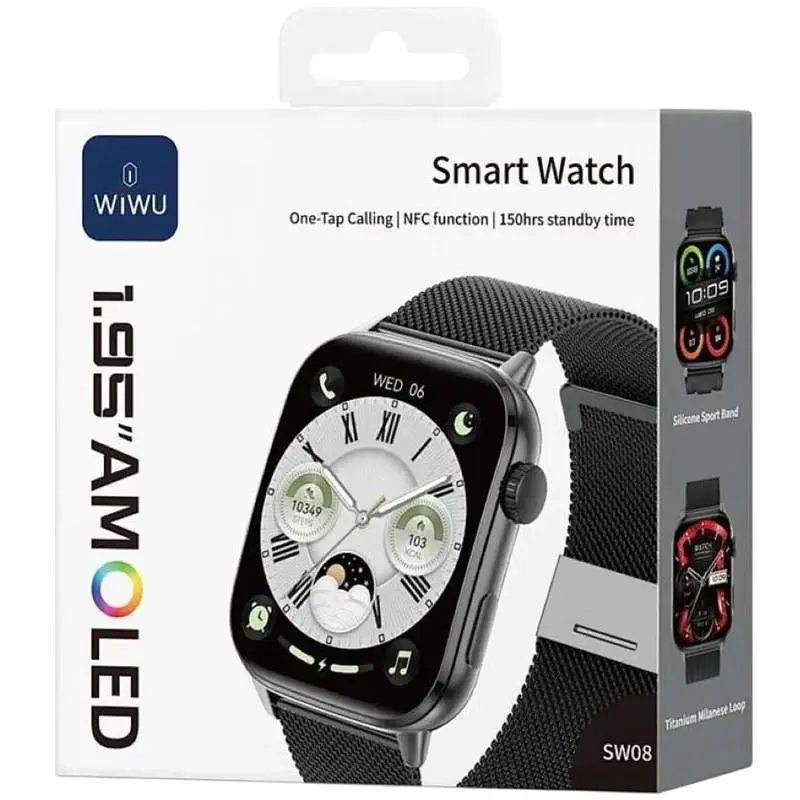 Смарт-годинник SW08 Smart sports watch (call version) Black Wiwu teh0030159 - фото 5