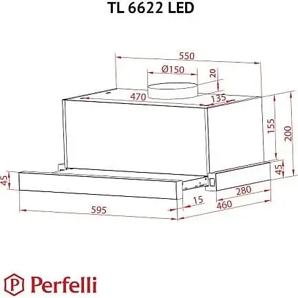 Витяжка телескопічна Perfelli TL 6622 BL 1000 LED - фото 10