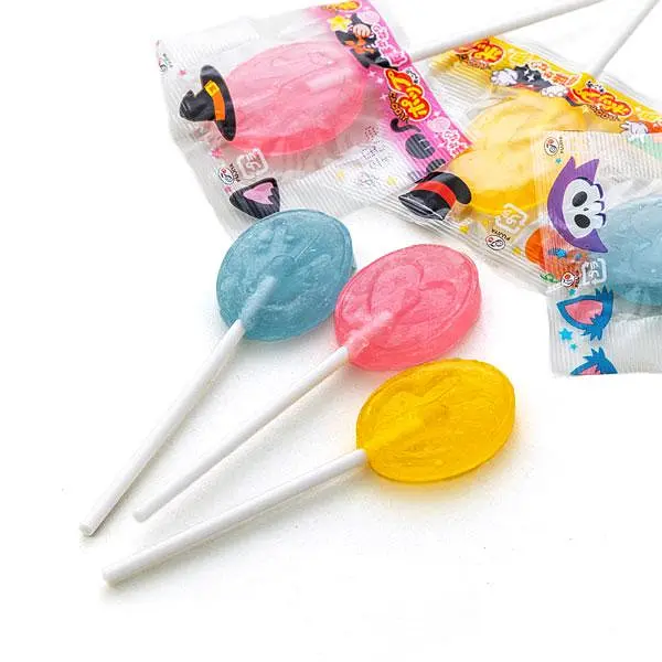 Японські льодяники Fujiya Halloween Pop Candy Bags зі смаком полуниці винограду та апельсина 17шт - фото 4