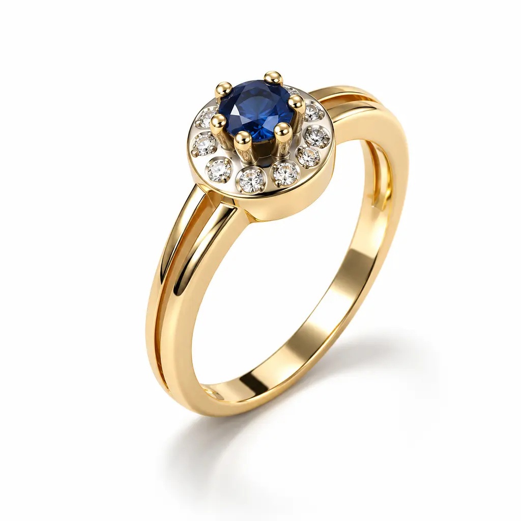 Жіноча каблучка із сапфіром і діамантами К-0788 18.5 - фото 3