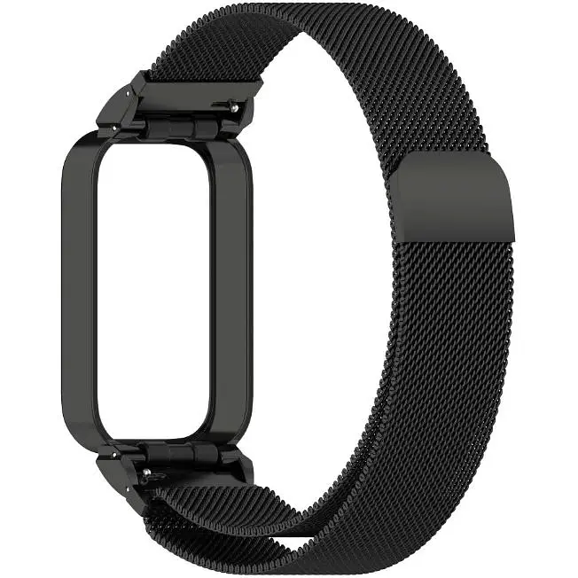 Ремешок DK для Xiaomi Mi Smart Band 9 Active Metal Milanese Loop Magnetic (018854) (black) - фото 2