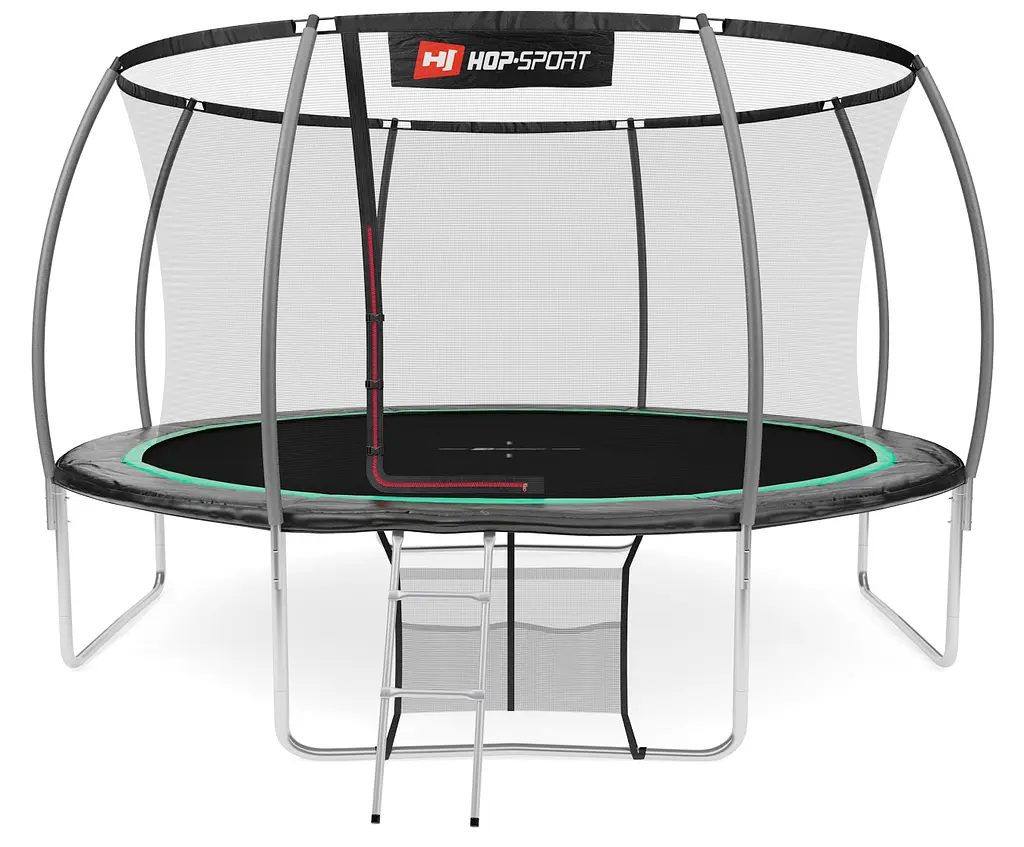 Батут Hop-Sport Premium 14ft (427см) чорно-зелений з внутрішньою сіткою - фото 4
