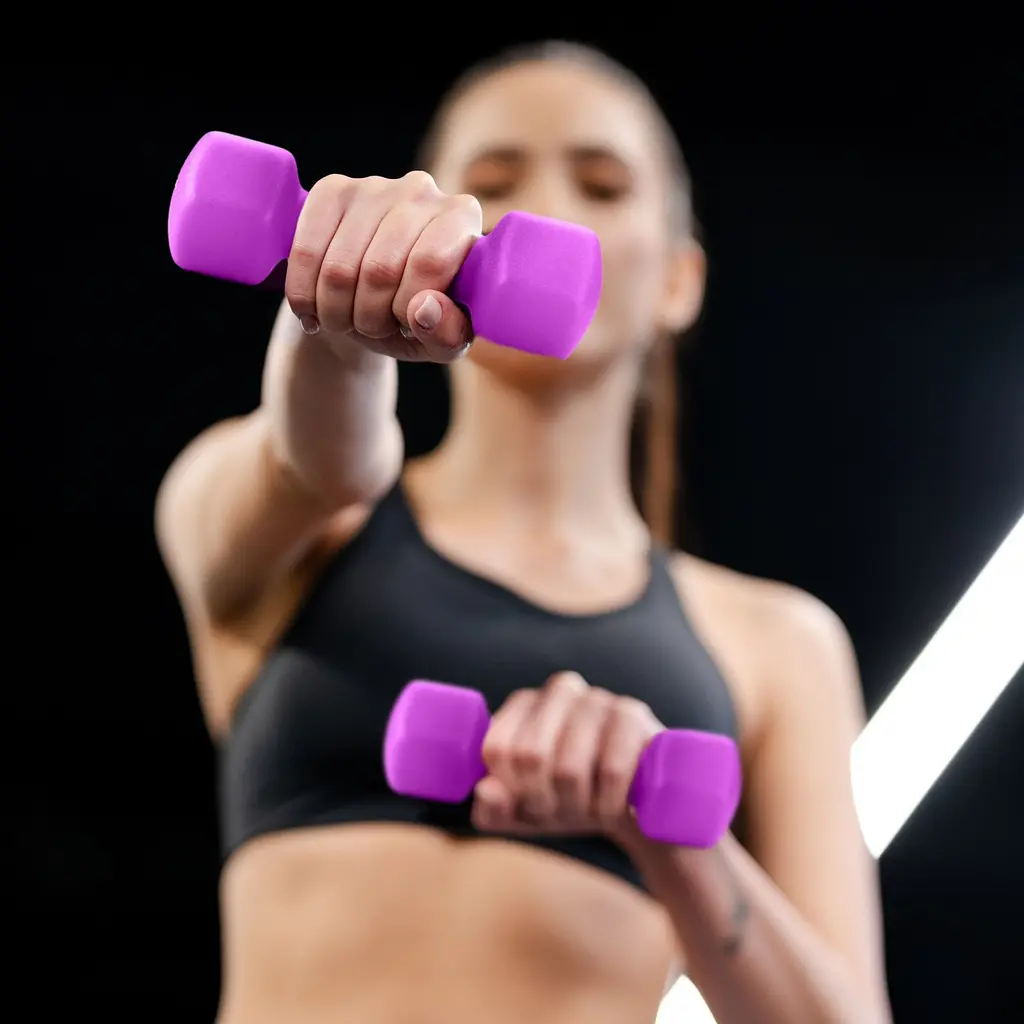 Гантели для фитнеса неопреновые Gymtek Hex 2х3кг фиолетовый - фото 2