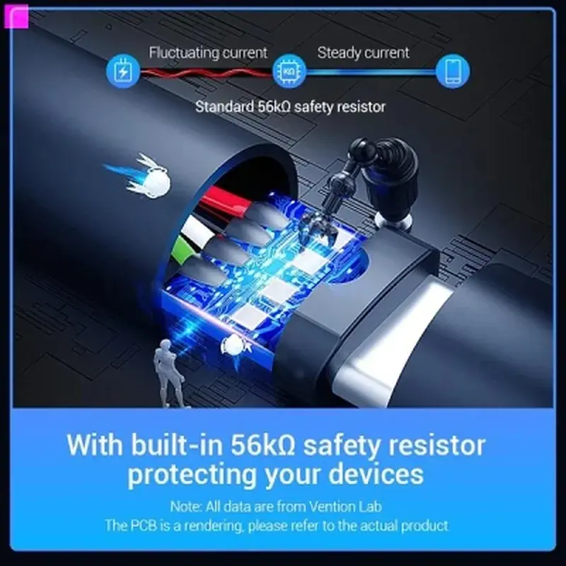 Дата кабель USB 2.0 AM to USB-C 1.5m 3A black Vention (COKBG) - фото 3
