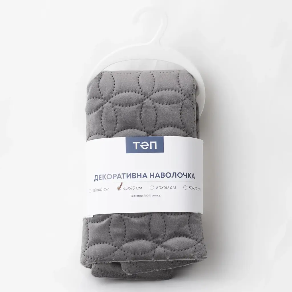 Наволочка декоративна ТЕП Velour Мозаїка 45х45 см сірий (2-05175_36297) - фото 5