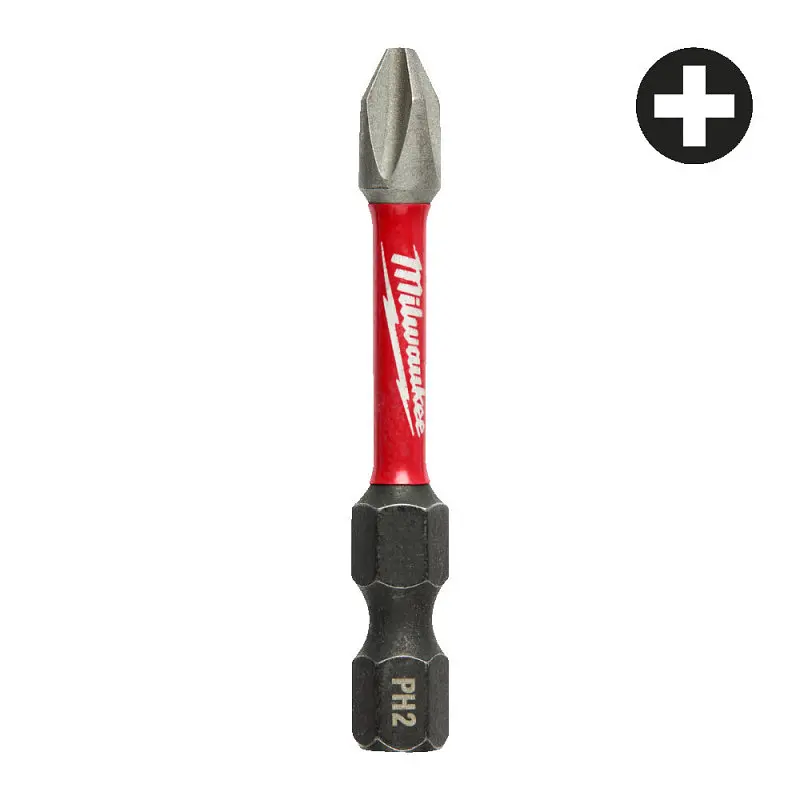 Біта SHOCKWAVE MILWAUKEE, PH2, 50мм, (10 шт), пластикова коробка - фото 3