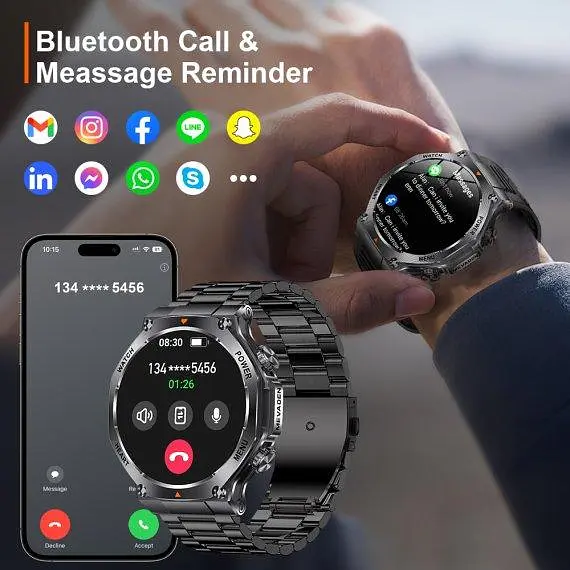Годинник розумний наручний UWatch Smart Mevaden Ultra Steel 2 ремінця Чорний (2710066755) - фото 6
