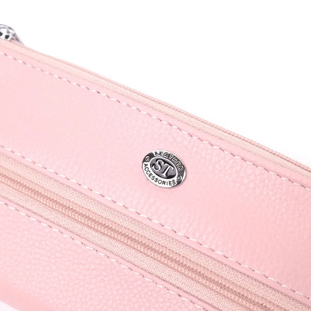 Стильна ключниця ніжного кольору із натуральної шкіри ST Leather 22510 рожева - фото 5