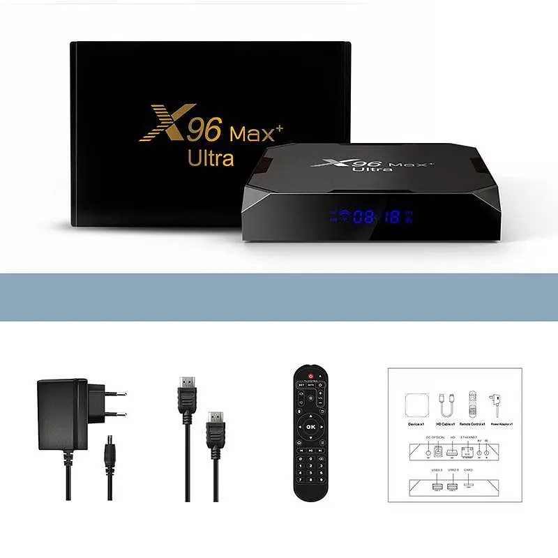 Смарт ТВ приставка X96 Max+ Plus ULTRA 4/64 Гб Smart TV Box Android 11 - фото 2