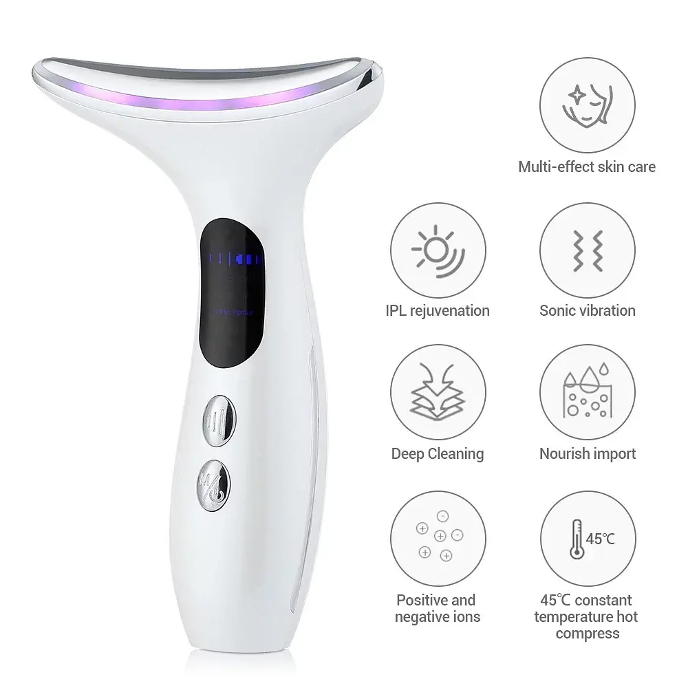 Масажер мікрострумовий для шиї та обличчя No Brand Neck Beauty Device Білий (2288327480) - фото 3