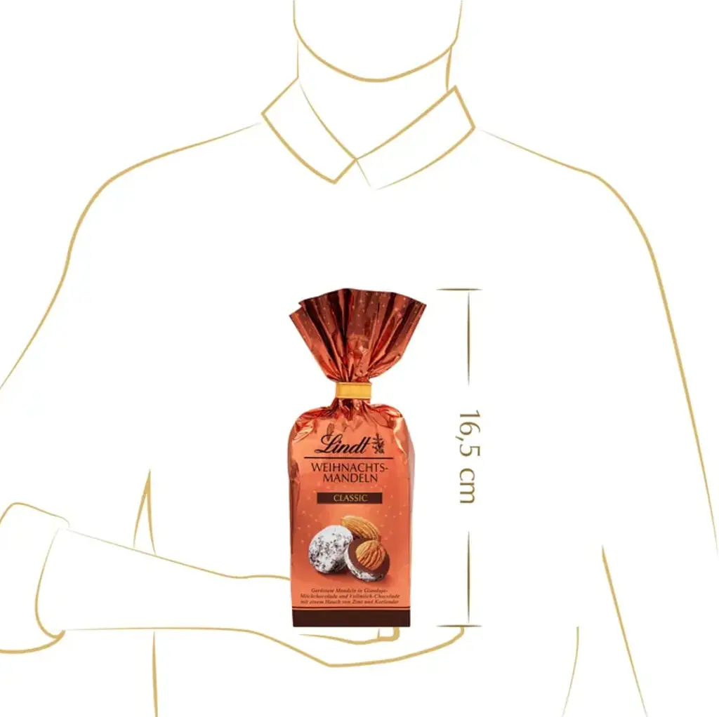 Шоколадні цукерки з мигдалем Lindt Weihnachts Mandeln Classic 100 г - фото 5