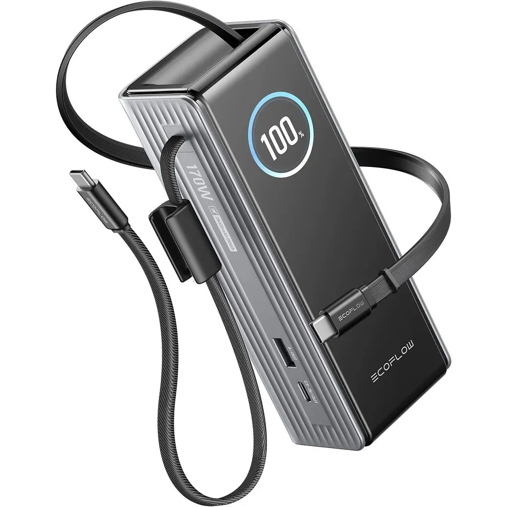 Павербанк EcoFlow RAPID Power Bank з кабелями Gray 25 000 mAh / 170 Вт (EF-RAPID25K100W-S-EU) - фото 3
