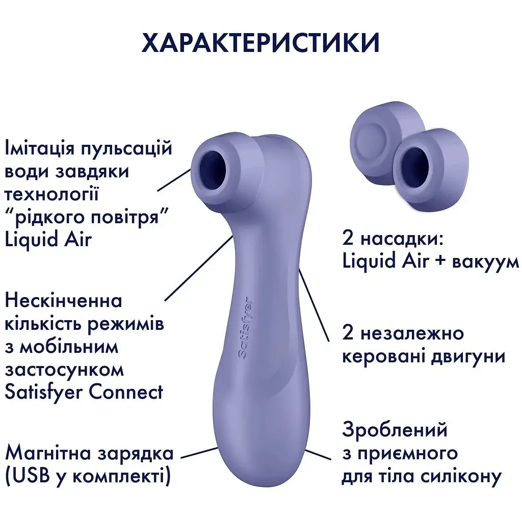 Вакуумний кліторальний стимулятор Satisfyer Pro 2 Generation 3 with Liquid Air (Bluetooth) Фіолетовий - фото 7