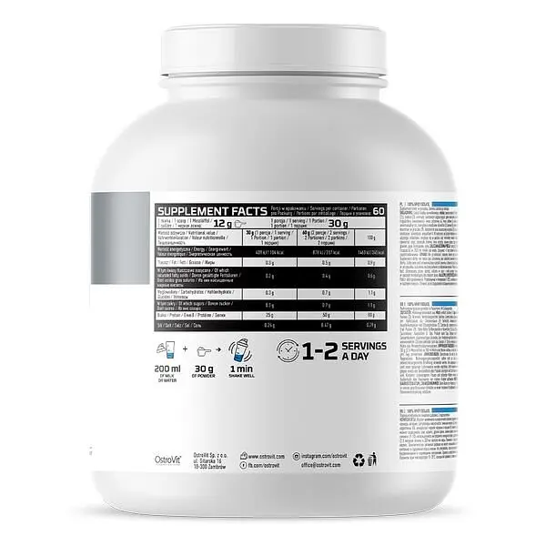 Протеїн OstroVit 100% Whey Isolate Малина 1.8 кг - фото 2