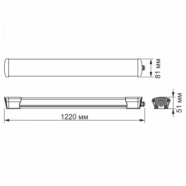 LED світильник IP65 лінійний VIDEX 40W 1,2М 5000K - фото 5