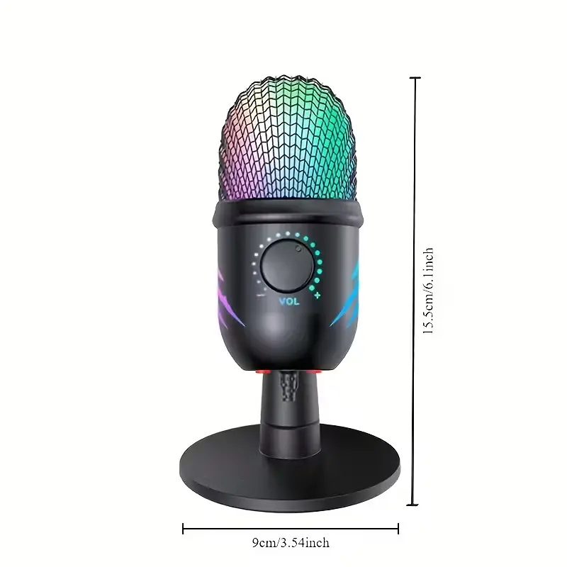 Професійний ігровий мікрофон V5 з RGB-підсвічуванням, шумозаглушенням, Mute та моніторингом у навушниках - фото 4
