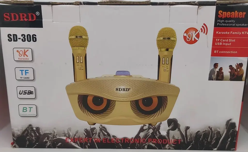 Портативная караоке система SDRD SD-306 с колонкой и двумя микрофонами - фото 8