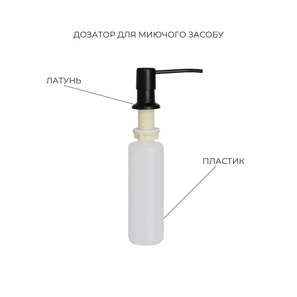 Кухонна мийка Lidz Handmade H7849BR інтегрована крило зправа BlackPVD у комплекті з дозатором та корзиною, Чорний - фото 5