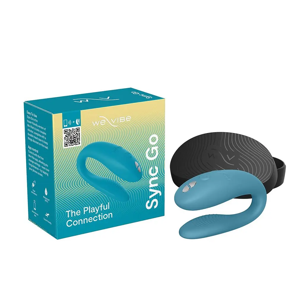 Смарт-вібратор для пар We-Vibe Sync GO Turquoise, тревел-кейс - фото 10