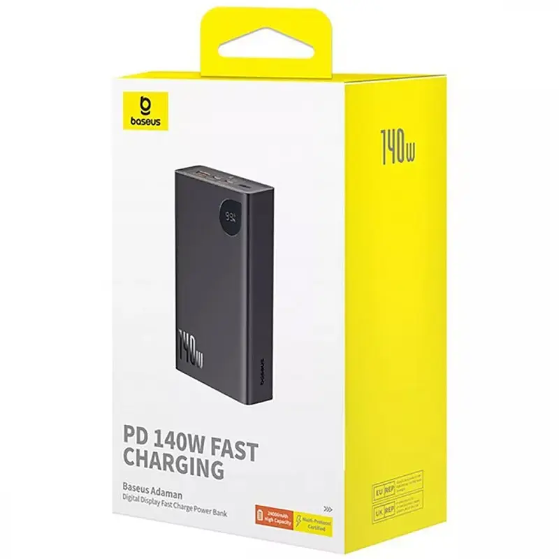 Портативний ЗП Baseus Adaman Digital Display 140W 24000mAh (P100215081113-0) Cluster Black - фото 2