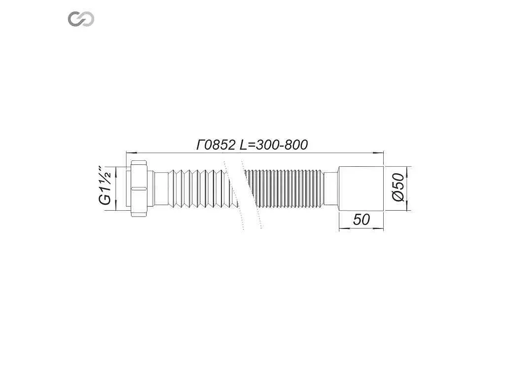 Гофросифон SOLOPLAST гнучкий складаний(гофросифон) Г0852 Ø40х50 L= 800 мм - фото 2