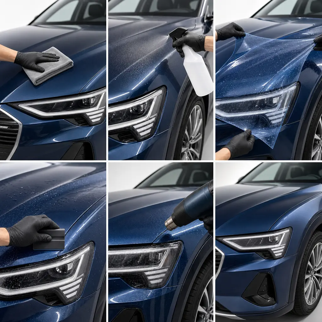 Антигравійна захисна бронеплівка за лекалами для Audi e-tron GT J1 2021- зона даху - фото 3