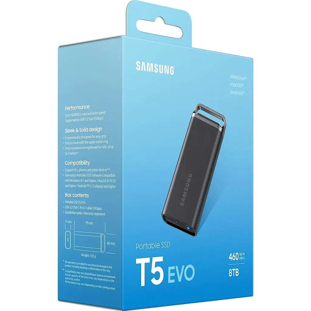 Зовнішній SSD накопичувач Samsung T5 EVO 8TB [MU-PH8T0S/EU] [97932] - фото 8