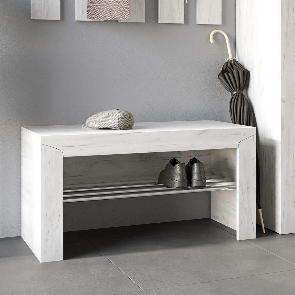 Тумба для обуви Эверест Либерти 90х38х46 см дуб крафт белый (EVR-2205) - фото 2