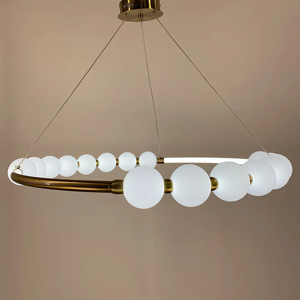 Люстра Nordic Pearl с плафонами-жемчужинами на 3 режима Line F | Ст. SG33 - фото 6