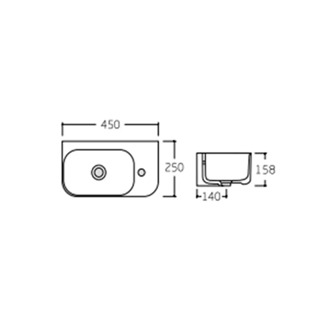 Умивальник Qtap Tern 450x250x158 White QT1711H02LW, Білий - фото 2