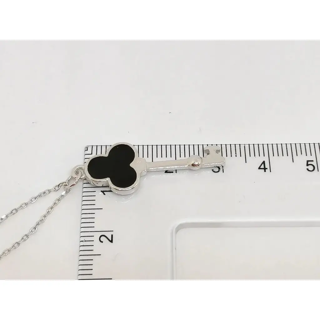 Срібне кольє Аметист з емаллю 1251343 - фото 4