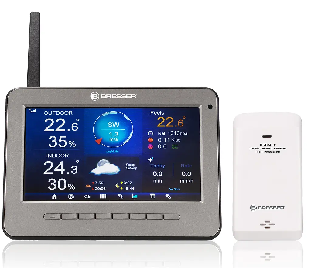 Метеостанція Bresser Professional WIFI HD TFT Colour Weather Center 7-in-1 Sensor (7003500) - фото 5