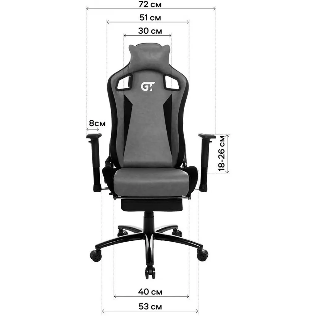 Геймерське крісло GT Racer X-5113F Fabric Black [132261] - фото 8