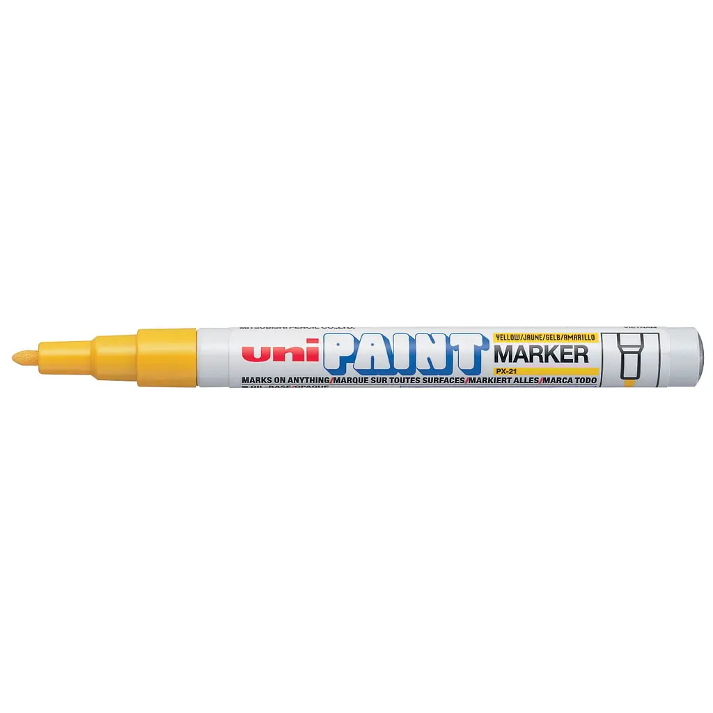 Маркер UNI перманентний Paint Жовтий 0.8-1.2 мм (PX-21.Yellow) - фото 4