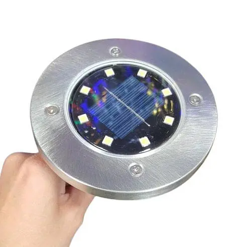Солнечные уличные светильники Solar Disk Lights 4шт. подсветка газона на солнечной батарее садовые фонари - фото 3