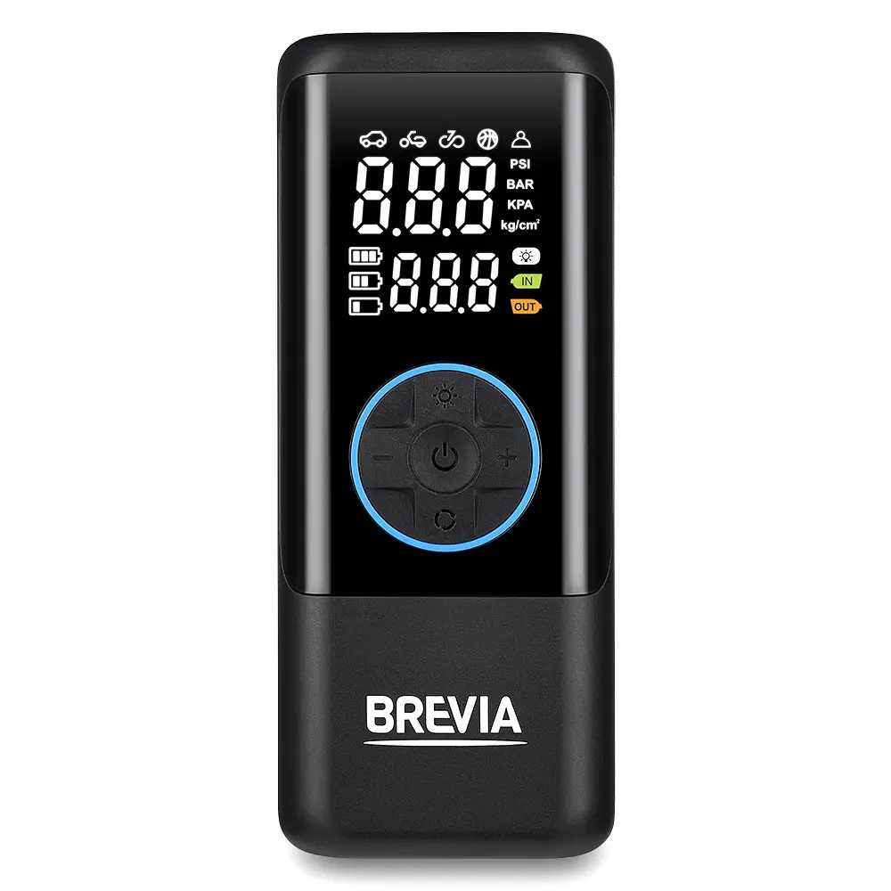 Компресор портативний Brevia 3в1 10Атм 21л/хв 6000mAh з LED-ліхтарем та автостопом + PowerBank(25120PTI) - фото 2
