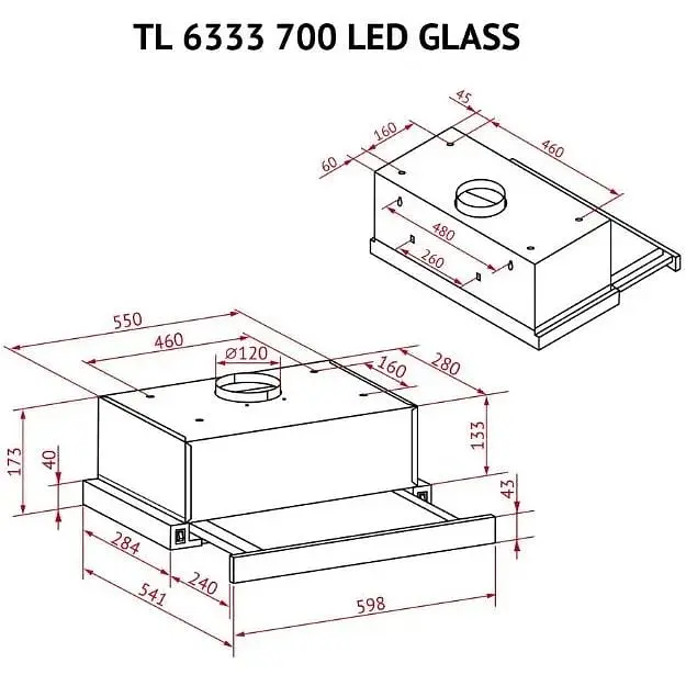 Витяжка телескопічна Perfelli TL 6333 BL 700 LED Glass - фото 11