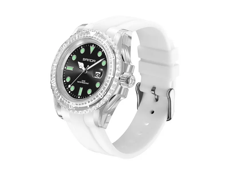 Чоловічий наручний годинник 9007 White-Black Sanda acs0030966 - фото 3
