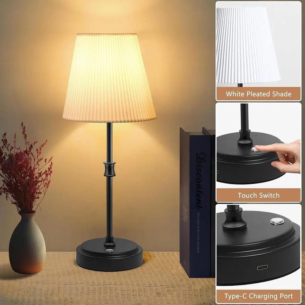 Бездротова настільна лампа з сенсорним керуванням, живлення від акумулятора 5000 мАг - фото 4