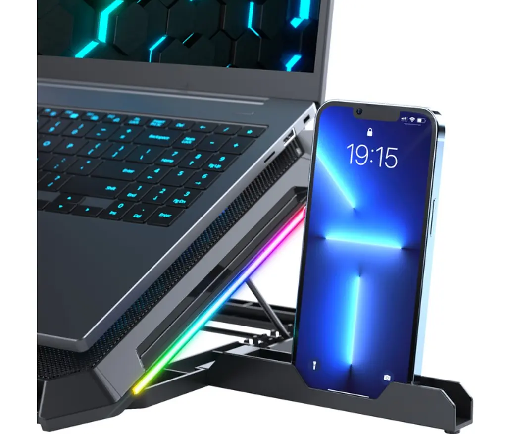 Охолоджувальна підставка для ноутбука до 17,3 дюймів GamePro GPCP-795 RGB 2xUSB 8xfans - фото 4
