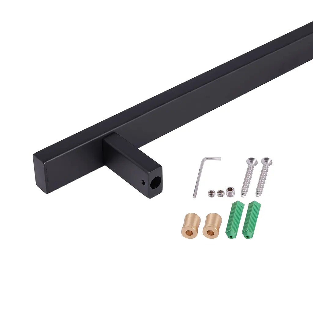 Душова стійка з тримачем універсальна Qtap Lepit 705 мм прямокутна QTLEP82103NB Black Matt Чорний матовий - фото 4