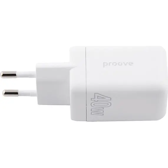 Мережевий зарядний пристрій Proove Silicone Power 40W USB-C/USB-C White [WCSP4020002] [130268] - фото 3