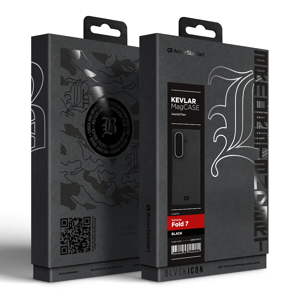 Чехол ArmorStandart BlackIcon Aramid Plain MagCase для Samsung Fold 7 Black (ARM90167) - фото 10