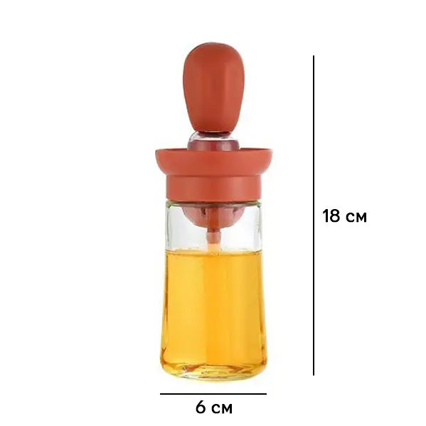 Диспенсер для масла и уксуса Semi Dispenser 180 мл, Terracotta с силиконовой кистью - фото 10